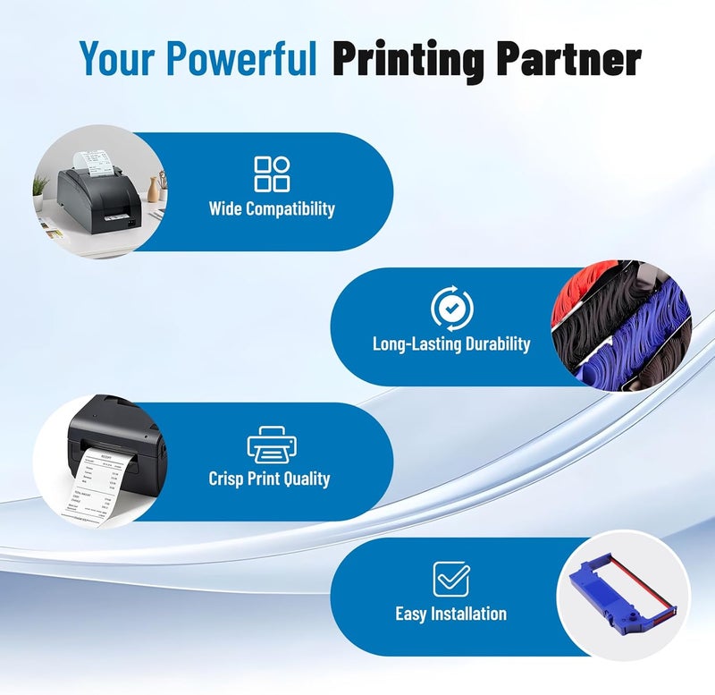 IUX SP700 Printer Ribbon Compatible with Star SP700 Printer Ribbons for Star RC700, SP712, SP712R, SP742, SP740, SP747 (Black and Red, 12-Pack) - Image 4